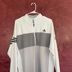 Adidas Boys White/Gray Servite Half Zip-Up Jacket